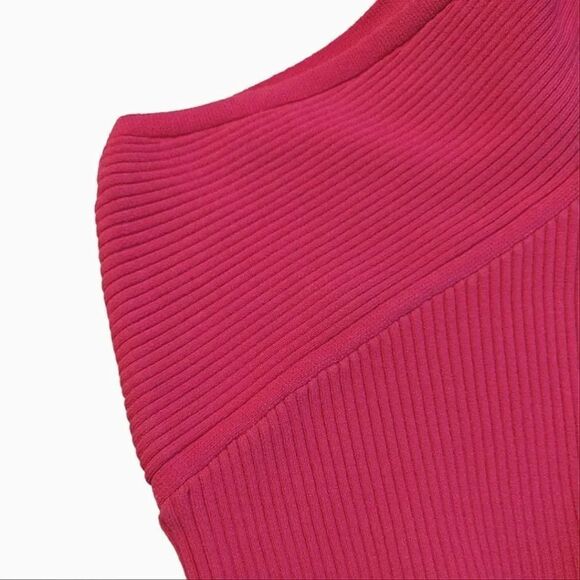 House of Harlow 1960 Hot Pink Ribbed Cross Over Halter Crop Top Large NWT - Picture 16 of 17